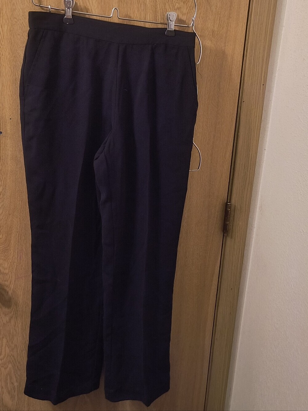 Jaclyn Smith Women's S Dress Pants High Rise Wide Leg Elastic Back Slacks Black